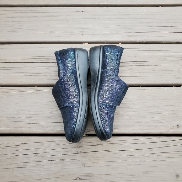 Alegria Lauryn Cosmos Iridescent Metallic Blue Purple Slip-on Clogs 40 - Picture 2 of 8